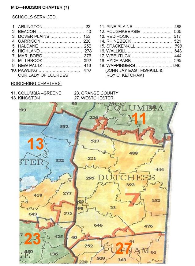 Mid Hudson Valley Baseball Umpires Association Territory